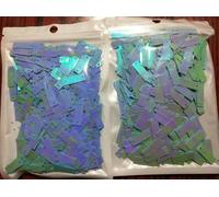 Paillettes piatte rettangolari da 50 g, 6 * 19 mm, 1 foro/2 fori, per scarpe, borse, accessori per abiti, artigianato per matrimoni, fai da te, fiocchi, azzurro chiaro AB - azzurro chiaro AB 50 g