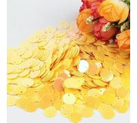 Paillettes piatte rotonde grandi 10 mm 15 mm 20 mm 25 mm foro bordo paillettes sciolte per bambini danza fai da te decorazione-AByellow-20mm50g450pcs