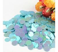 Paillettes piatte rotonde grandi 10 mm 15 mm 20 mm 25 mm foro bordo paillettes sciolte per bambini danza fai da te decorazione-ABblue-15mm20g240pcs