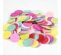 Paillettes piatte rotonde grandi 10 mm 15 mm 20 mm 25 mm foro bordo paillettes sciolte per bambini danza decorazione fai da te -ABmix-20 mm 50 g 450 pezzi