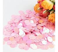 Paillettes piatte rotonde grandi 10 mm 15 mm 20 mm 25 mm foro bordo paillettes sciolte per bambini danza fai da te decorazione-ABpink-10mm20g500pcs