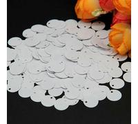 Paillettes piatte rotonde grandi 10 mm 15 mm 20 mm 25 mm foro bordo paillettes sciolte per bambini danza fai da te decorazione-bianco-10 mm 20 g 500 pezzi