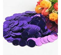 Paillettes piatte rotonde grandi 10 mm 15 mm 20 mm 25 mm foro bordo paillettes sciolte per decorazioni fai da te per bambini danza - viola scuro - 10 mm 50 g 1250 pezzi