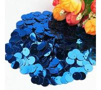 Paillettes piatte rotonde grandi da 10 mm, 15 mm, 20 mm, 25 mm, con foro sul bordo, per decorazioni fai da te, per bambini, danza, paillettes blu, 20 mm, 50 g, 450 pezzi