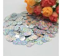 Paillettes piatte rotonde grandi paillettes 10 mm 15 mm 20 mm 25 mm foro bordo paillettes sciolte per bambini danza fai da te decorazione-argento-25 mm 20 g 120 pezzi