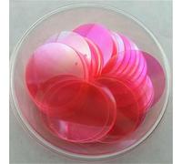 Paillettes rotonde piatte in PVC da 10 mm, 15 mm, 20 mm, 25 mm, 30 mm, per cucito, matrimoni, artigianato, accessori con 1 foro laterale, trasparente, rosa D, 20 mm, 96 p