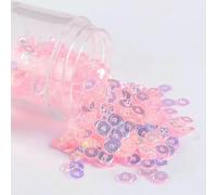 Paillettes rotonde piatte trasparenti da 2-6 mm, per cucire accessori per abiti da sposa, nail art, indumenti da donna, materiale per cucire fai da te - SA03 JG BL Rosa - 6 mm, 700 pezzi, 10 g