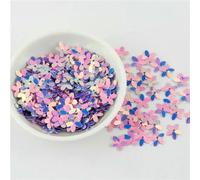 Paillettes sciolte da 450 g, 10 mm, a forma di fiore, a forma di cinque dita, per realizzare gioielli fai da te, accessori per cucire indumenti, viola e oro, 450 grammi