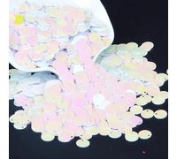 Paillettes sciolte in plastica | Multicolore; 3mm-50mm; Artigianato e cucito(10mm ab white)