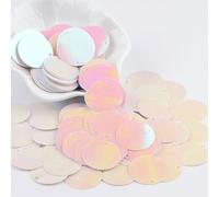 Paillettes sciolte in plastica | Multicolore; 3mm-50mm; Artigianato e cucito(25mm ab white)