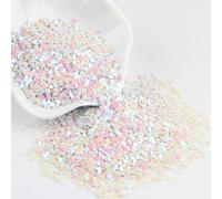 Paillettes sciolte in plastica | Multicolore; 3mm-50mm; Artigianato e cucito(3mm love ab white)