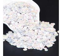 Paillettes sciolte in plastica | Multicolore; 3mm-50mm; Artigianato e cucito(6mm cup ab white)
