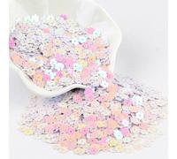 Paillettes sciolte in plastica | Multicolore; 3mm-50mm; Artigianato e cucito(6mm flower ab white)