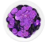Paillettes sfuse in plastica con foro grande, Paillettes sciolte for artigianato multicolore 6-8 mm 1000 pezzi(Dark Purple,6mm 600Pcs)