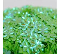 Paillettes sfuse, Paillettes piatte a sei foglie da 15 mm, multicolore, 10 g(Ab green)