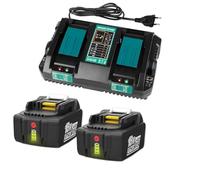 PaillYue DC18RD con Caricatore Doppio Rapido Batterie BL1850B 18V 5Ah di ricambio per Makita 18V BL1850B BL1860B BL1850 BL1840B BL1840 BL1830B BL1830