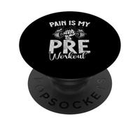 Pain Is My Pre Workout Allenamento Fitness Sollevamento pesi PopSockets PopGrip Adesivo