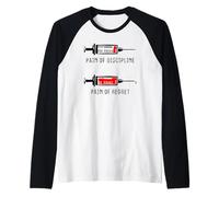 Pain of Disciplina Regret Motivazione Crescita Personale Maglia con Maniche Raglan