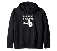 Pain Talks I Talk Back Mentalità di Boxe Felpa con Cappuccio