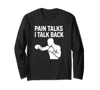 Pain Talks I Talk Back Mentalità di Boxe Maglia a Manica