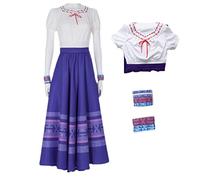 PAINEOMN Mirabel Dolores Pepa Luisa Costume da donna adulto Madrigal Family Cosplay Outfit per Halloween, Luisa, Small
