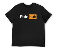 Painhub Logo Mens Funny Unisex T-Shirts Graphic Print Black Tee M