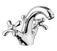 Paini - LIBERTY 243 Rubinetto Monoblocco lavabo con maniglia a Croce, Bagno, Cromato, Design Liberty, interamente prodotto e lavorato in Italia