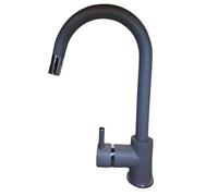 Paini, Milme, 781Y591ABSPA, Rubinetto Miscelatore Monocomando Canna Alta Girevole ed Estraibile - Design Moderno, Finitura Effetto Pietra, Made in Italy, Tortora