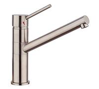 Paini - Rubinetto Miscelatore Monocomando Cucina, INOX, Lavello bocca media coassiale, Design moderno, interamente prodotto e lavorato in Italia