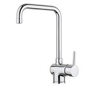 Paini - Rubinetto Miscelatore Monocomando Cucina, Lavello, Cromato, Leva laterale con bocca alta orientabile, Canna ad angolo, Design moderno interamente prodotto e lavorato in Italia