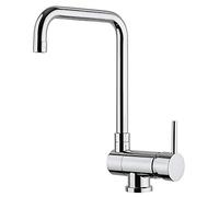 Paini - Rubinetto Miscelatore Monocomando Cucina, Lavello, Cromato, Leva laterale con bocca alta orientabile ad angolo, sottofinestra , Design moderno, interamente prodotto e lavorato in IT