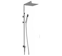Paini Set Colonna Doccia Soffione Quadro Interasse Regolabile Doccetta Saliscendi con Deviatore Cromato (50CR191ARQ1P3)