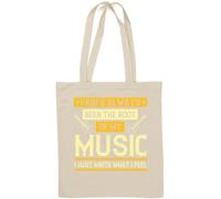 Pain's always been the root of my music. I just write what I feel slogan Borsa tote in cotone naturale Bianco