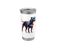 Paint Art American Pit Bull Terrier Pittie Bicchiere termico in acciaio inox doppia parete