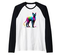 Paint Art Devon Rex Pixie Cats Maglia con Maniche Raglan