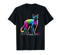 Paint Art Devon Rex Pixie Cats Maglietta