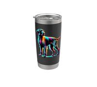 Paint Art German Wirehaired Pointer Bicchiere termico in acciaio inox doppia parete