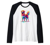 Paint Art Nova Scotia Duck Tolling Retriever Toller Maglia con Maniche Raglan