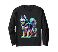 Paint Art Siberian Husky Siberian Huskies Maglia a Manica