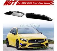 Paint Black Fit For Mercedes BENZ A-Class W177 Front Bumper Flaps Splitter 2022