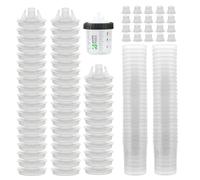 Paint Brush Cleaner Rinse Cup, Eusable Paint Sprayer Cup | Safe Reusable Spray Paints, Spray Guns & Accessories Paints Tools & Equipment With 50 Cups Lids System And 20 Plugs