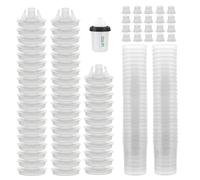 Paint Brush Cleaner Rinse Cup, Eusable Paint Sprayer Cup | Safe Reusable Spray Paints, Spray Guns & Accessories Paints Tools & Equipment With 50 Cups Lids System And 20 Plugs