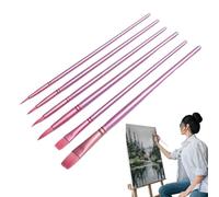 Paint Brushes Set, Artist Drawing Brush Kit, Fine Nylon Tip Paintbrushes for Gouache Ink and Watercolor Projects, 6 Pieces Multisize, Ideal for Rock Scrapbook Card Notebook Use