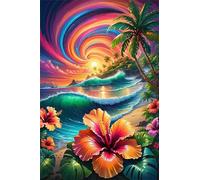Paint by Number for Adult,Beach Starry Sky DIY Oil Painting Kits on Canvas for Beginner,with Brushes and Acrylic Pigment,Paint by Numbers Arts and Crafts Kit for Home Decor with frame,50x65cm