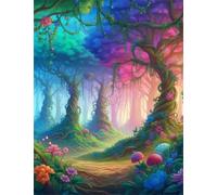 Paint by Number for Adult,Fantasy Colorful Jungle DIY Oil Painting Kits on Canvas for Beginner,with Brushes and Acrylic Pigment,Paint by Numbers Arts Crafts Kit for Home Decor Without Frame,40x50cm