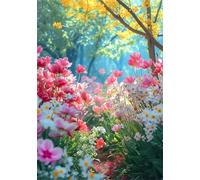 Paint by Number for Adult,Flower Field Jungle DIY Oil Painting Kits on Canvas for Beginner,with Brushes and Acrylic Pigment,Paint by Numbers Arts and Crafts Kit for Home Decor with frame,50x65cm
