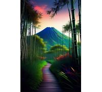 Paint by Number for Adult,Jungle Mountains DIY Oil Painting Kits on Canvas for Beginner,with Brushes and Acrylic Pigment,Paint by Numbers Arts and Crafts Kit for Home Decor with frame,50x65cm