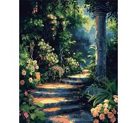 Paint by Number for Adult,Jungle Plants DIY Oil Painting Kits on Canvas for Beginner,with Brushes and Acrylic Pigment,Paint by Numbers Arts and Crafts Kit for Home Decor Without Frame,40x50cm