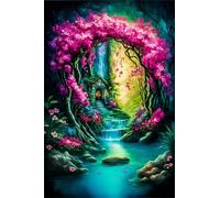 Paint by Number for Adult,Lake Jungle DIY Oil Painting Kits on Canvas for Beginner,with Brushes and Acrylic Pigment,Paint by Numbers Arts and Crafts Kit for Home Decor Without Frame,40x50cm