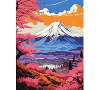 Paint by Number for Adult,Mountains Landscape DIY Oil Painting Kits on Canvas for Beginner,with Brushes and Acrylic Pigment,Paint by Numbers Arts and Crafts Kit for Home Decor with frame,50x65cm